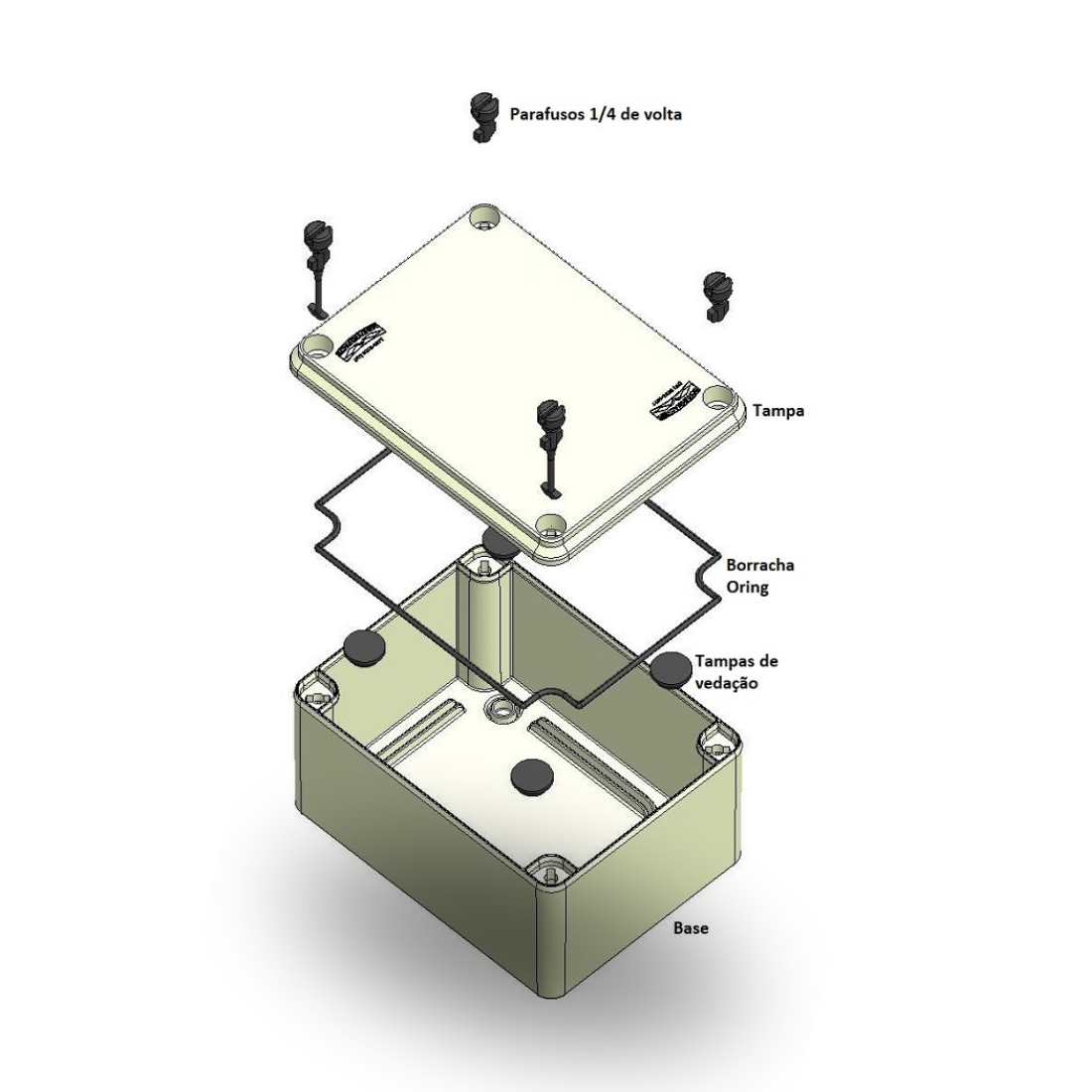 Caixa Multibox 155X115X80MM Preta IP66 - Schuhmacher Materiais